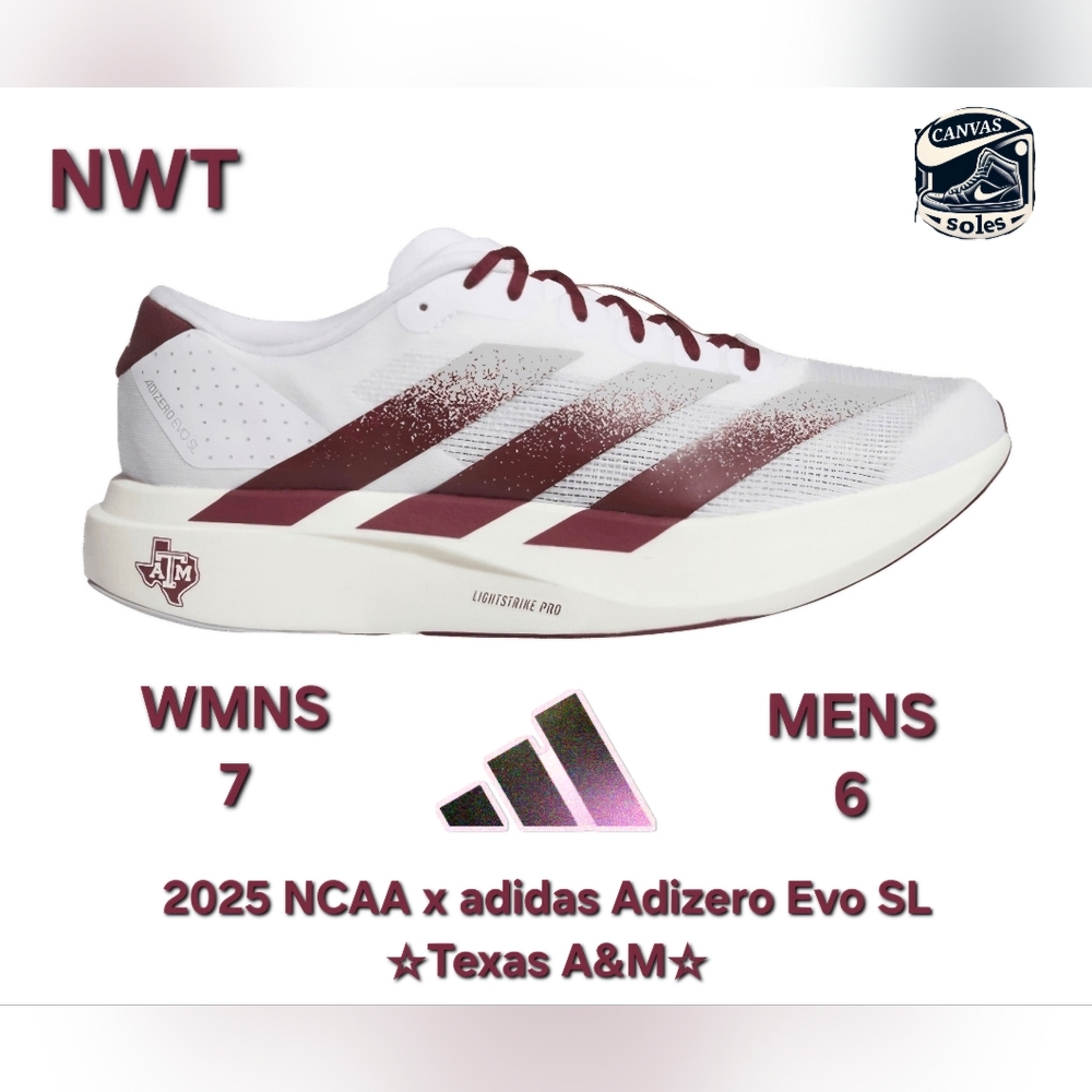 [W-7] 2025 NCAA x adidas Adizero Evo SL ☆Texas A&M☆